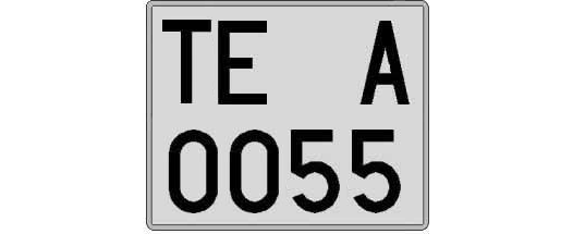 TE0055A matricula cuadrada