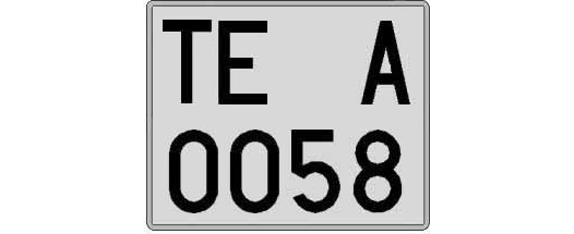 TE0058A matricula cuadrada