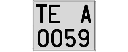TE0059A matricula cuadrada