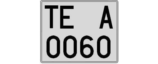 TE0060A matricula cuadrada