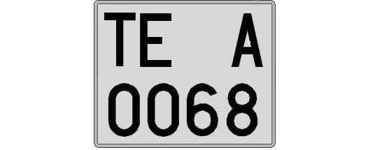 TE0068A matricula cuadrada