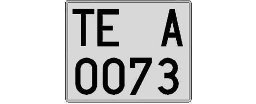 TE0073A matricula cuadrada