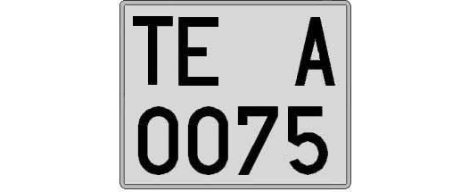 TE0075A matricula cuadrada