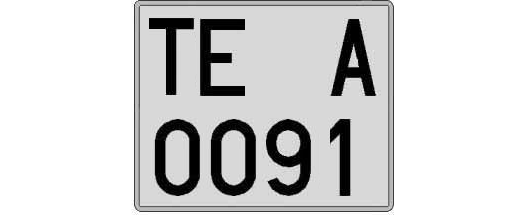 TE0091A matricula cuadrada