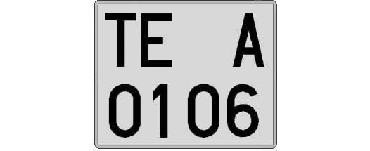TE0106A matricula cuadrada