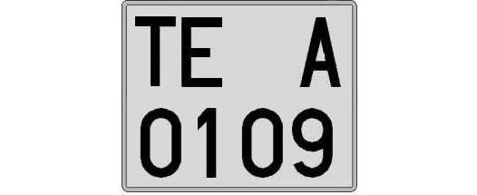 TE0109A matricula cuadrada
