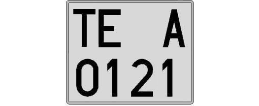 TE0121A matricula cuadrada