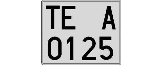 TE0125A matricula cuadrada