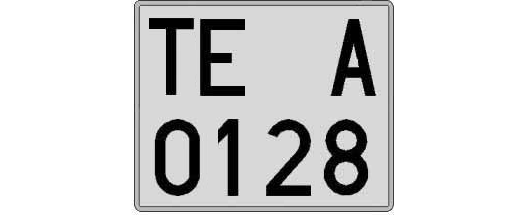 TE0128A matricula cuadrada