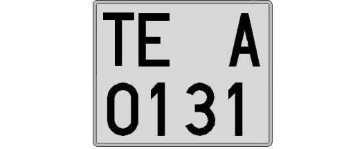 TE0131A matricula cuadrada