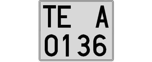 TE0136A matricula cuadrada