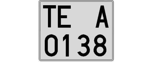 TE0138A matricula cuadrada