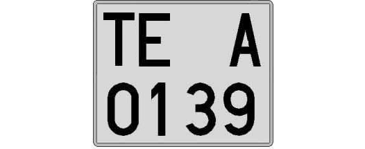 TE0139A matricula cuadrada