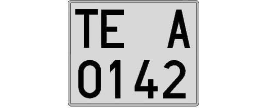 TE0142A matricula cuadrada