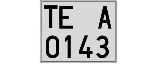 TE0143A matricula cuadrada