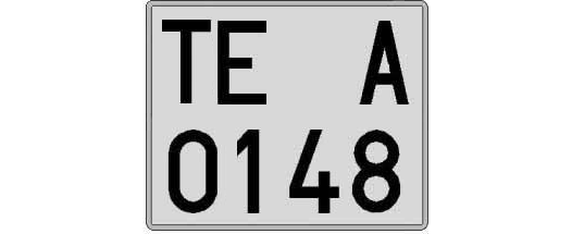 TE0148A matricula cuadrada