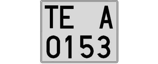 TE0153A matricula cuadrada