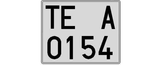 TE0154A matricula cuadrada