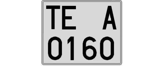 TE0160A matricula cuadrada