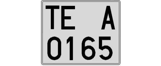TE0165A matricula cuadrada