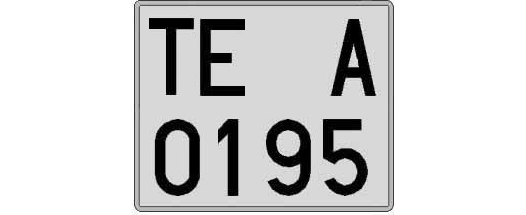 TE0195A matricula cuadrada