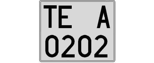 TE0202A matricula cuadrada
