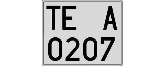 TE0207A matricula cuadrada