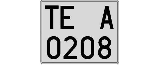 TE0208A matricula cuadrada