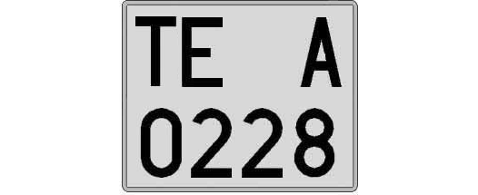 TE0228A matricula cuadrada