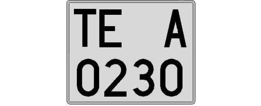 TE0230A matricula cuadrada