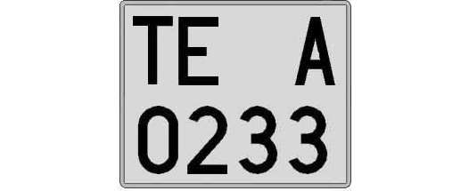TE0233A matricula cuadrada