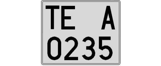 TE0235A matricula cuadrada