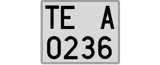 TE0236A matricula cuadrada