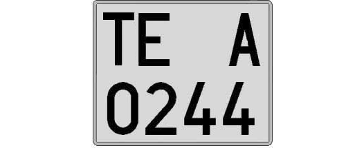 TE0244A matricula cuadrada