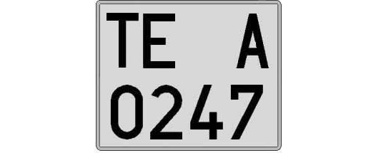 TE0247A matricula cuadrada