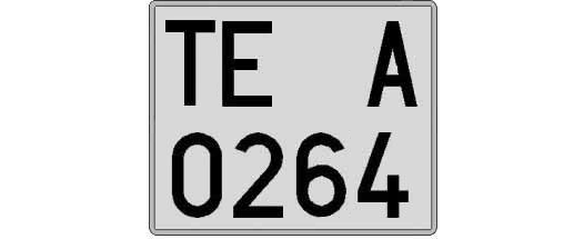TE0264A matricula cuadrada