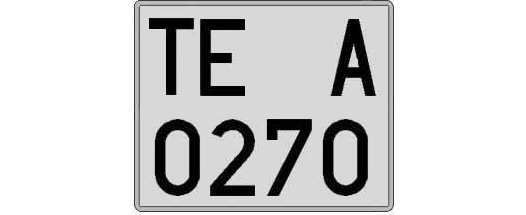TE0270A matricula cuadrada