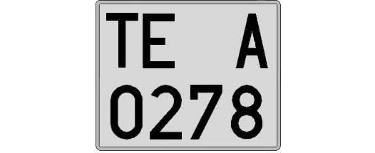 TE0278A matricula cuadrada