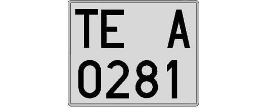 TE0281A matricula cuadrada