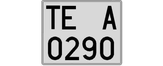 TE0290A matricula cuadrada
