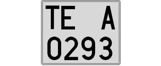 TE0293A matricula cuadrada