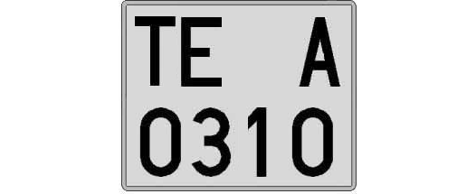 TE0310A matricula cuadrada