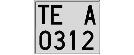 TE0312A matricula cuadrada