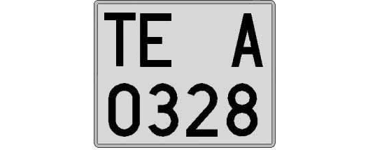 TE0328A matricula cuadrada