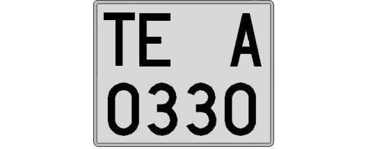 TE0330A matricula cuadrada