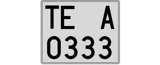 TE0333A matricula cuadrada