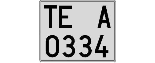 TE0334A matricula cuadrada