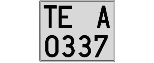 TE0337A matricula cuadrada