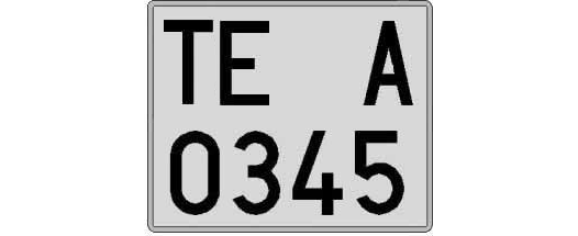 TE0345A matricula cuadrada