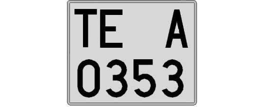 TE0353A matricula cuadrada